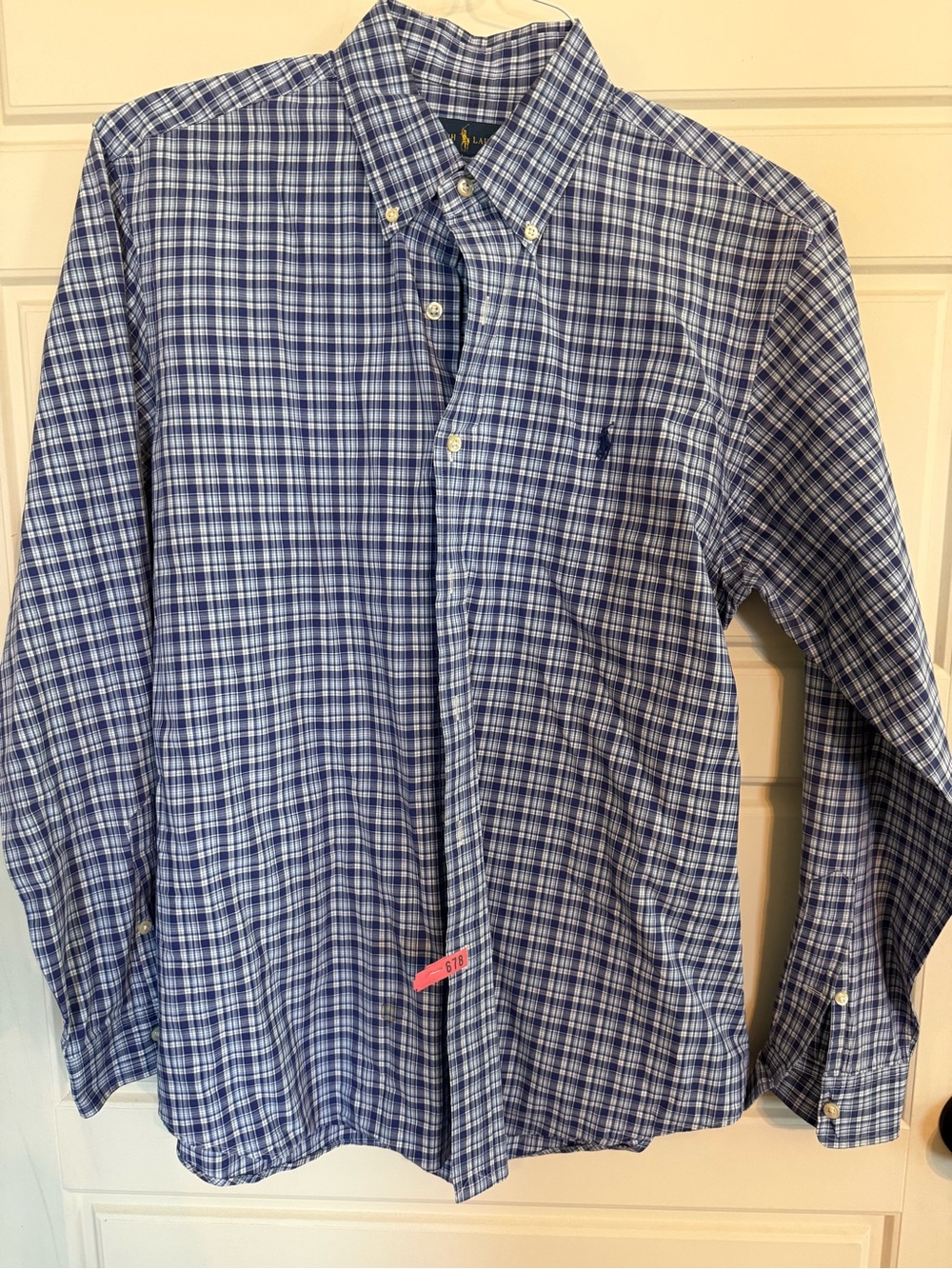 Ralph Lauren Classic Blue Plaid Button-Down Men's Shirt